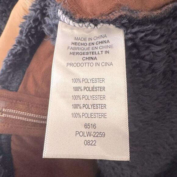 Mens Utility LEGENDARY WHITETAILS Navy Brown Sherpa Outdoor Zip-Up Vest 54 Chest - Picture 8 of 10